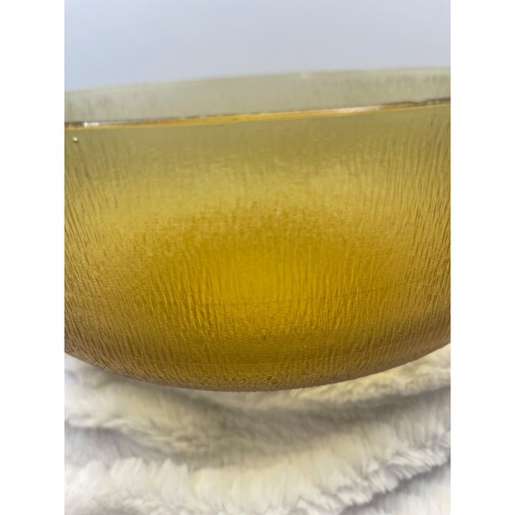 Vintage Amber Glass Kemple Indiana Bark Design Serving Bowl - Picture 4 of 7